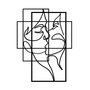 Wallity Accesorio Decorativo de Pared Metal Negro Elegante 70x52cm Obra de Arte para el Hogar